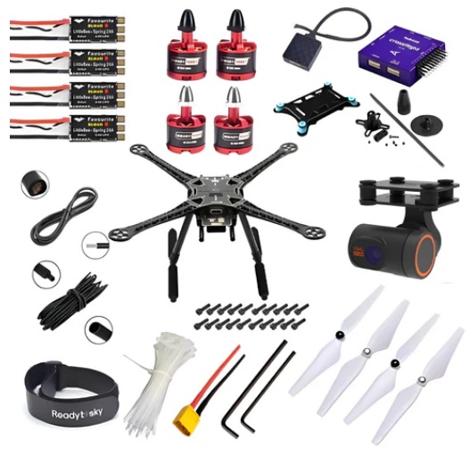 Gimbal Camera Radiolink Crossflight Flight Controller With GPS TS100 S500 Quadcopter with carbon fibre landing gear Advance Drone Kit - Without Radio tx